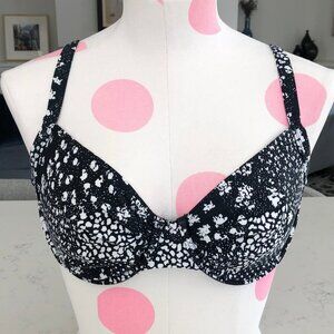 Sunmarin Beach Fashion Swim Nylon/Elastane Bikini Top Navy + White Sz 10 NWOT
